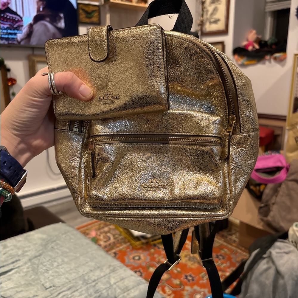 Coach Metallic Gold Women's Backpack